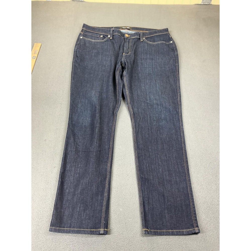 DU/ER Jeans Mens 38x32‎ Dark Wash Blue Relaxed Tapered Denim Cotton Blend
